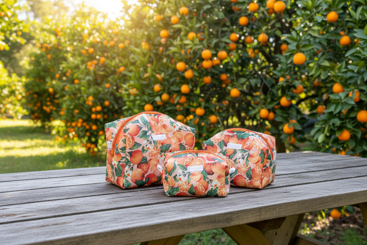Orange Crush Makeup Bag - Small