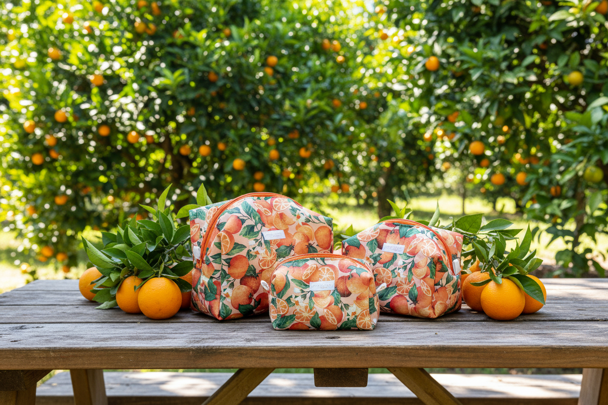 Orange Crush Makeup Bag - Large