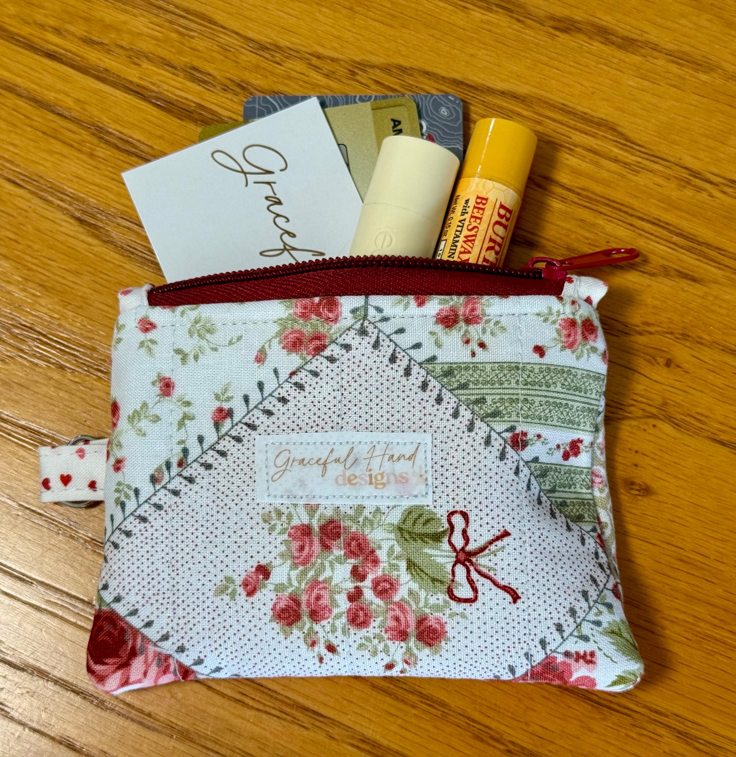 Rose Cottage Patchwork Keychain Wallet