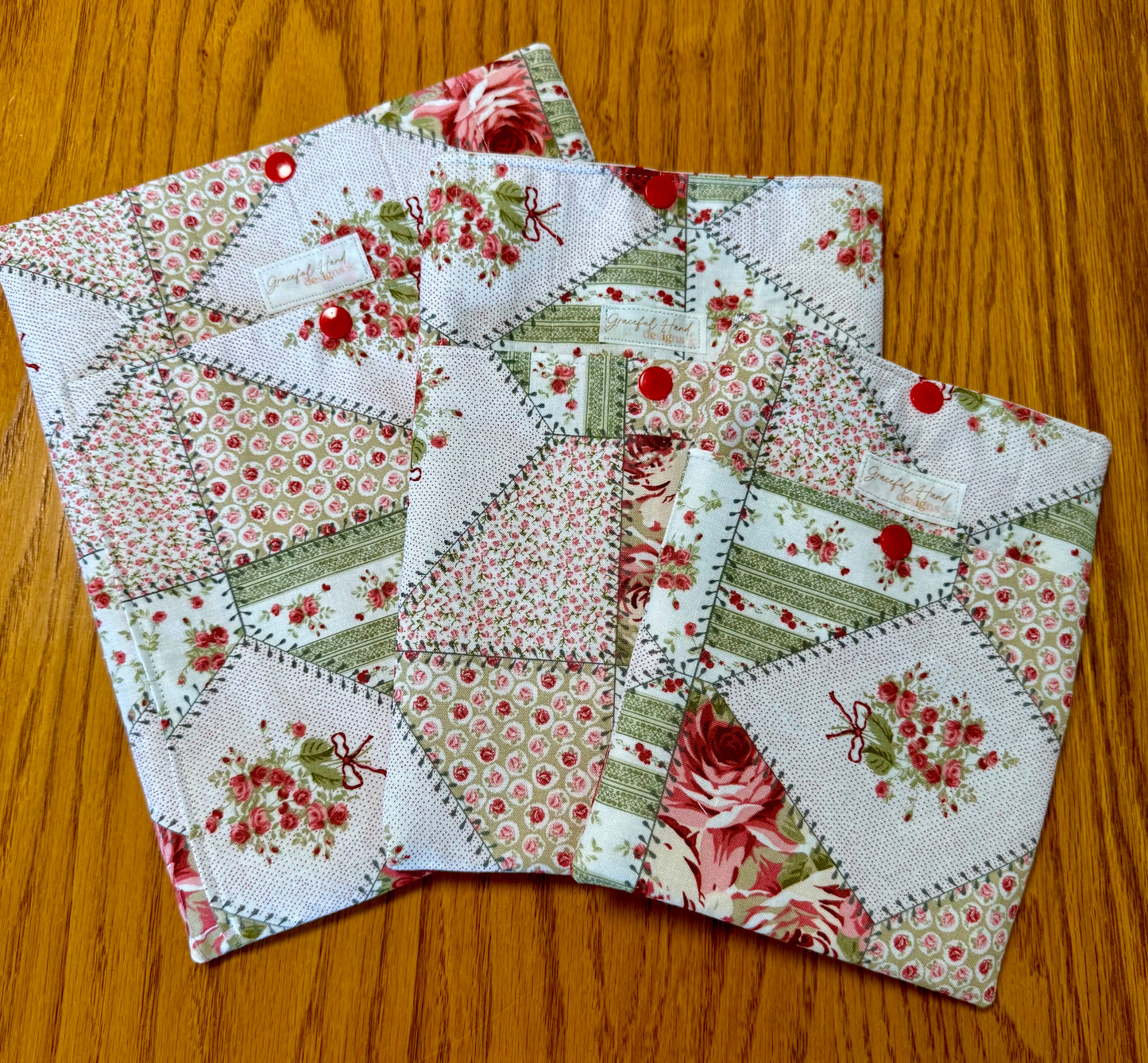 Rose Cottage Patchwork Book Sleeve - Small