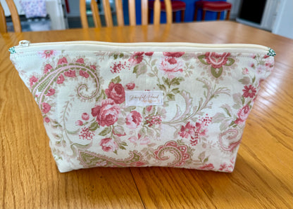 Garden Paisley Large Zippered Pouch