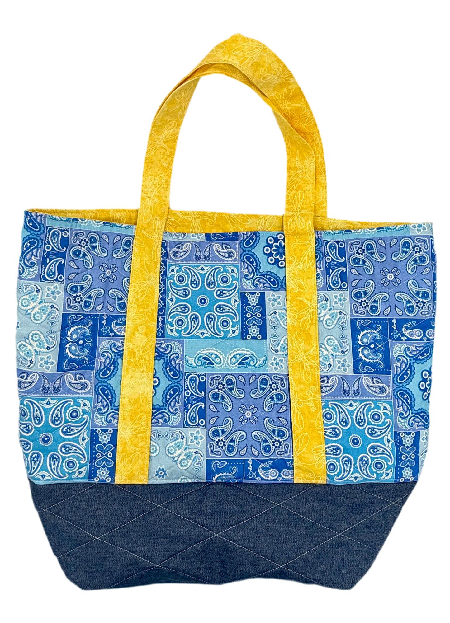 Blue Patchwork Tote - The Abigail Collection