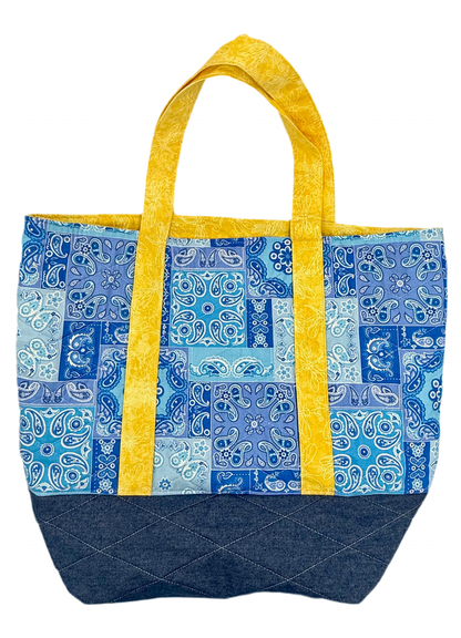 Blue Patchwork Tote - The Abigail Collection