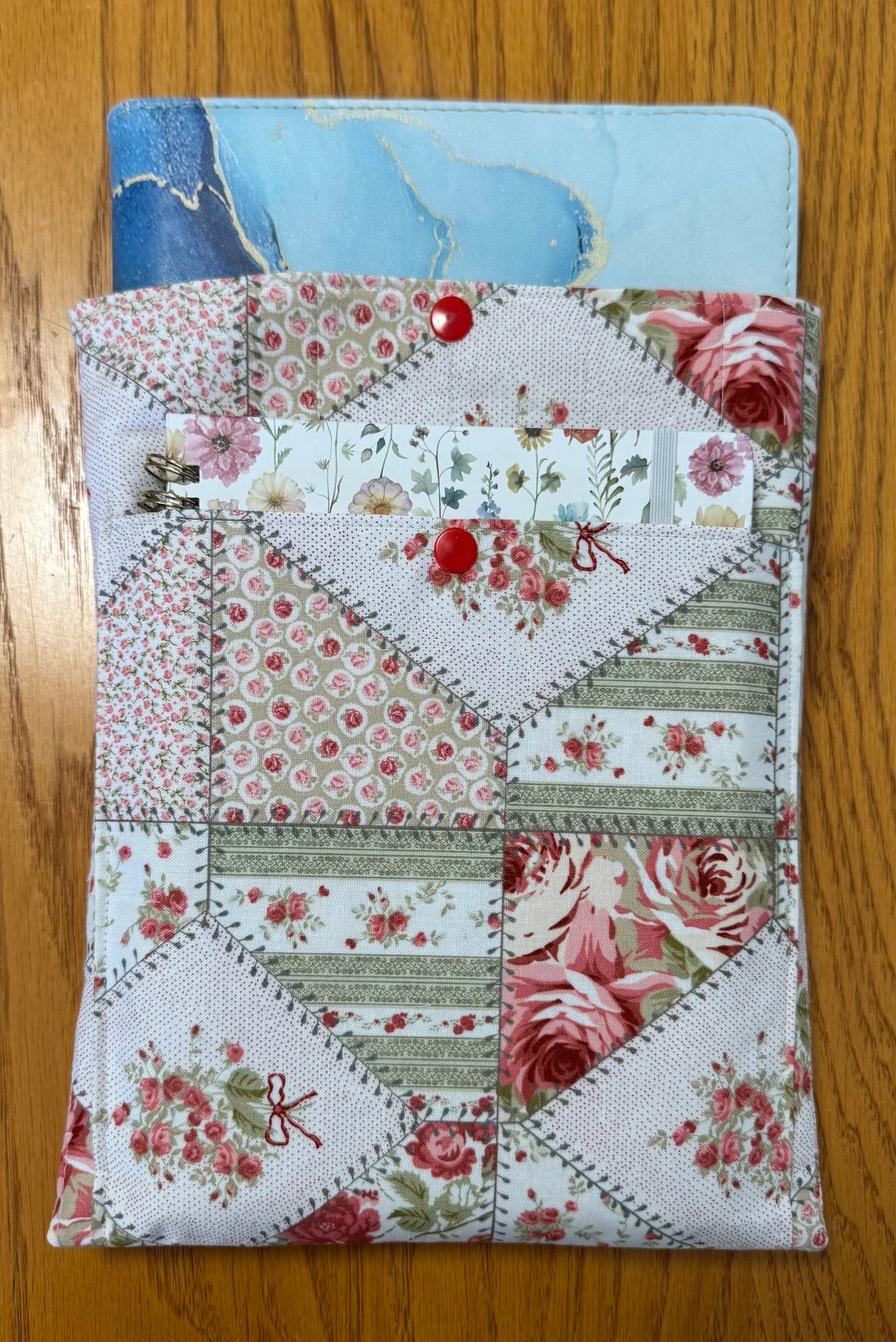 Rose Cottage Patchwork Book Sleeve - Large