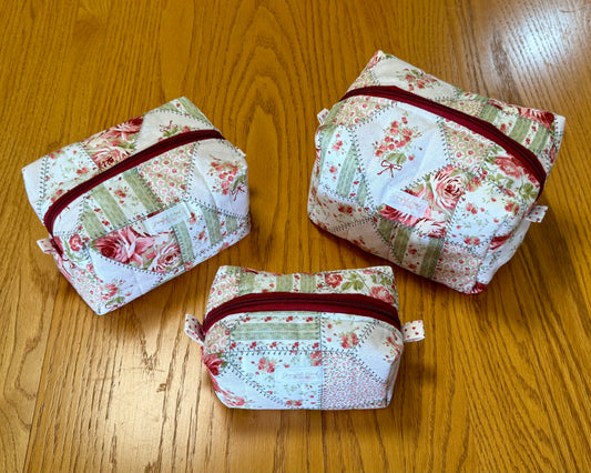Rose Cottage Patchwork Makeup Bag - Large