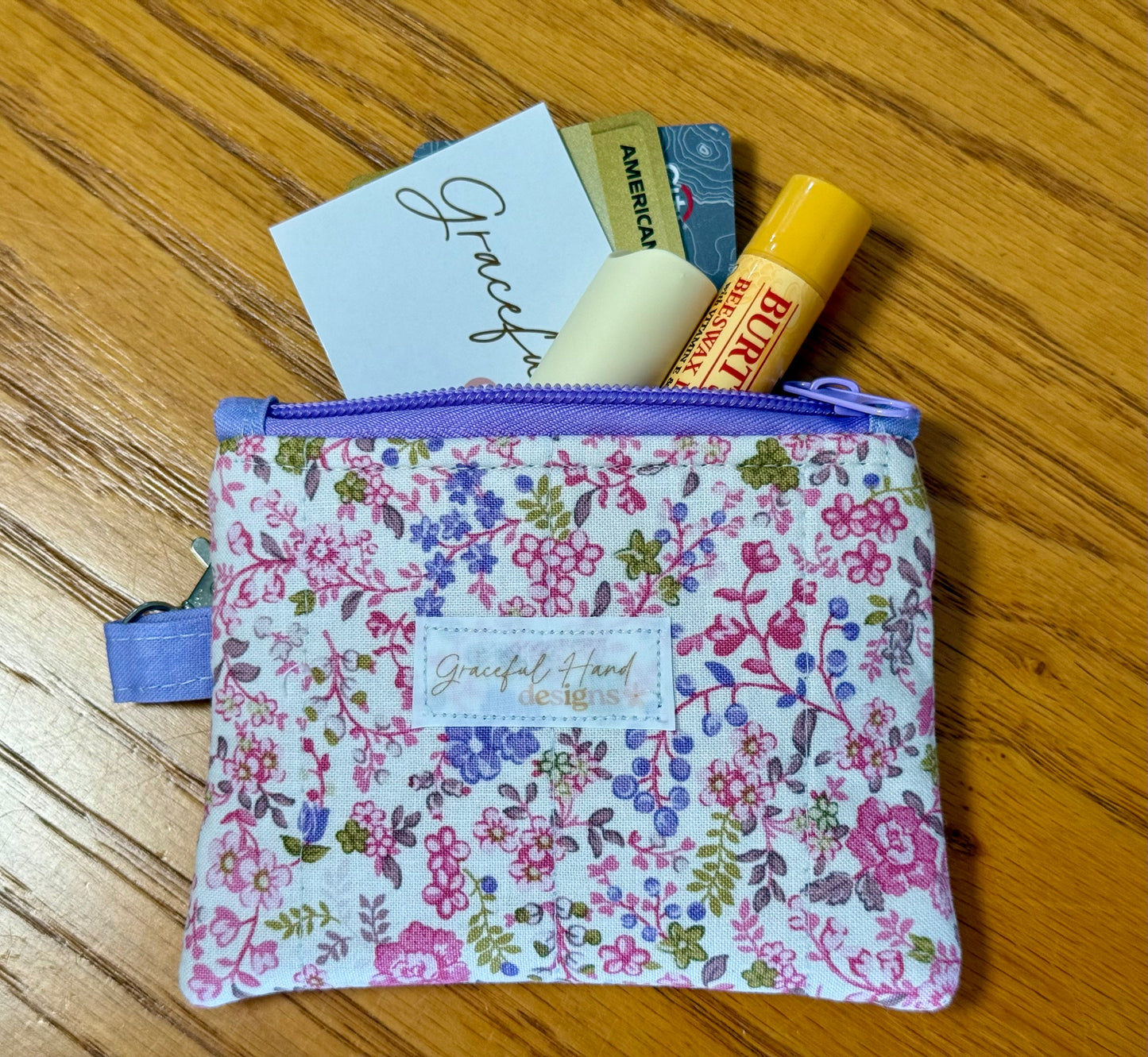 Lavender Wildflowers Keychain Wallet