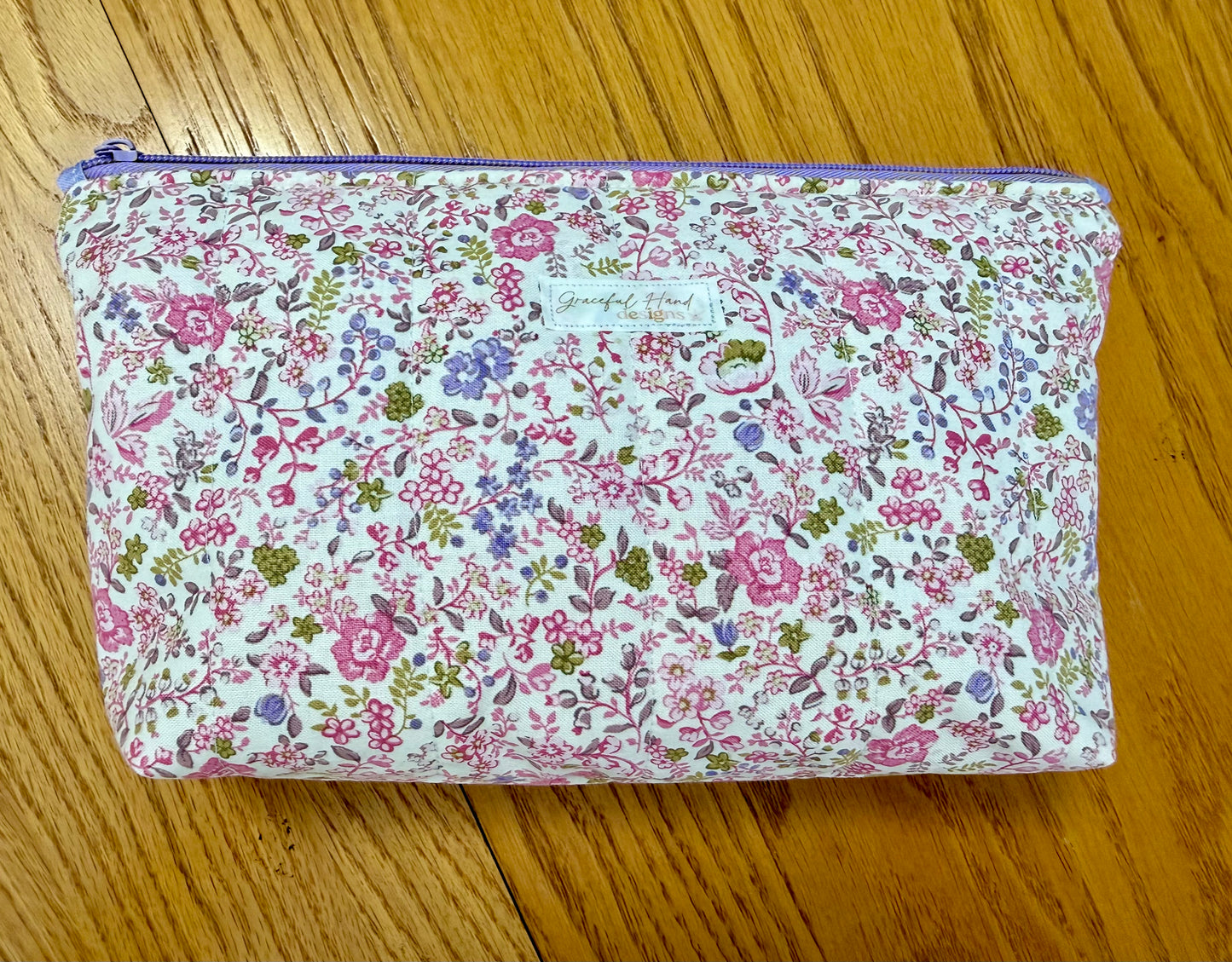 Lavender Wildflowers Large Zippered Pouch