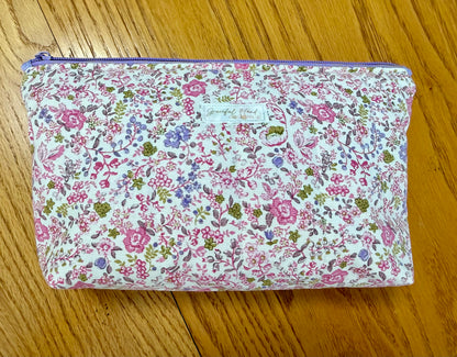 Lavender Wildflowers Large Zippered Pouch