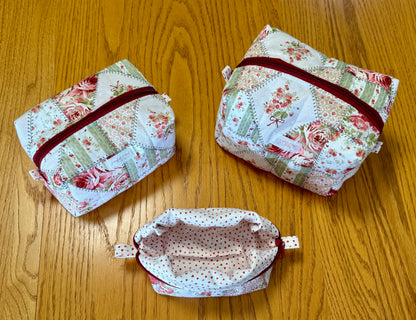 Rose Cottage Patchwork Makeup Bag - Large