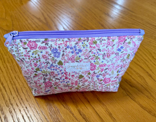 Lavender Wildflowers Small Zippered Pouch