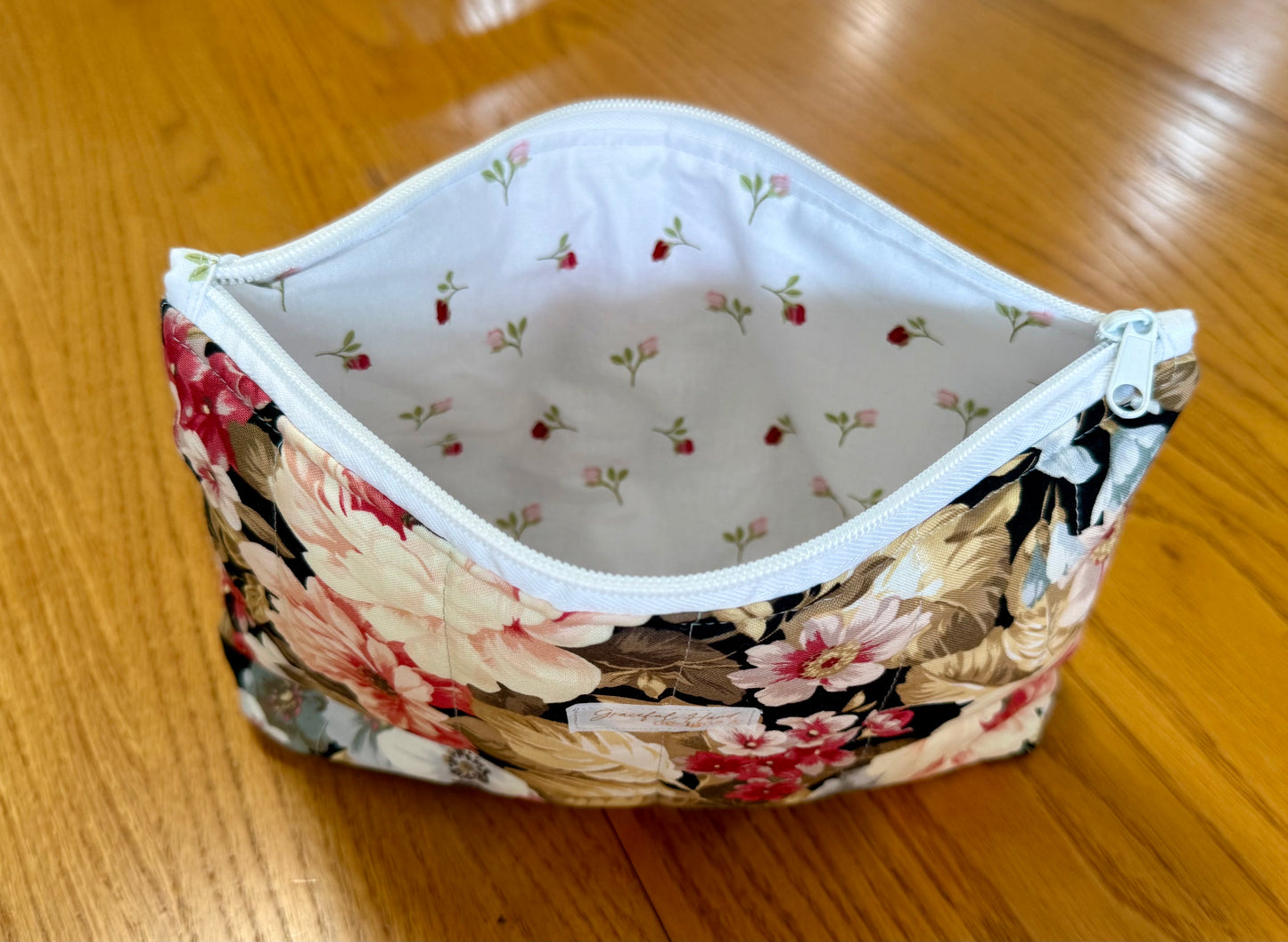 Midnight Garden Large Zippered Pouch