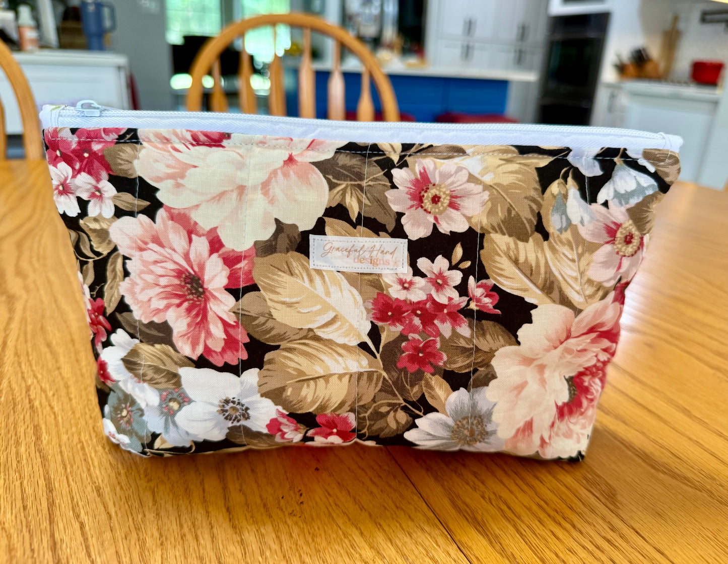 Midnight Garden Large Zippered Pouch