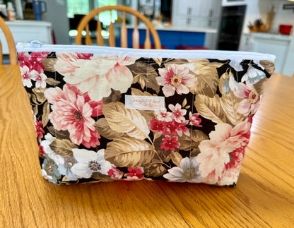 Midnight Garden Large Zippered Pouch