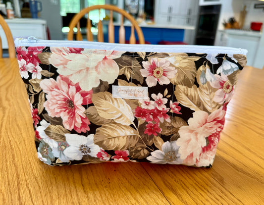 Midnight Garden Large Zippered Pouch