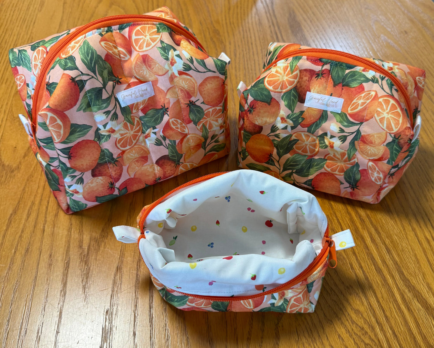 Orange Crush Makeup Bag -  Large