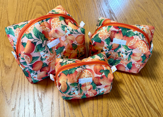 Orange Crush Makeup Bag -  Large