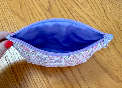 Lavender Wildflowers Small Zippered Pouch