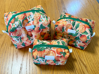 Orange Blossom Makeup Bag - Large
