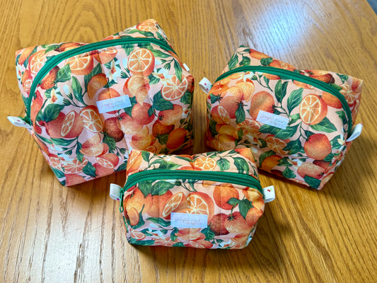Orange Blossom Makeup Bag - Large