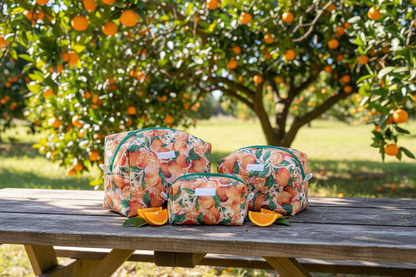 Orange Blossom Makeup Bag - Large