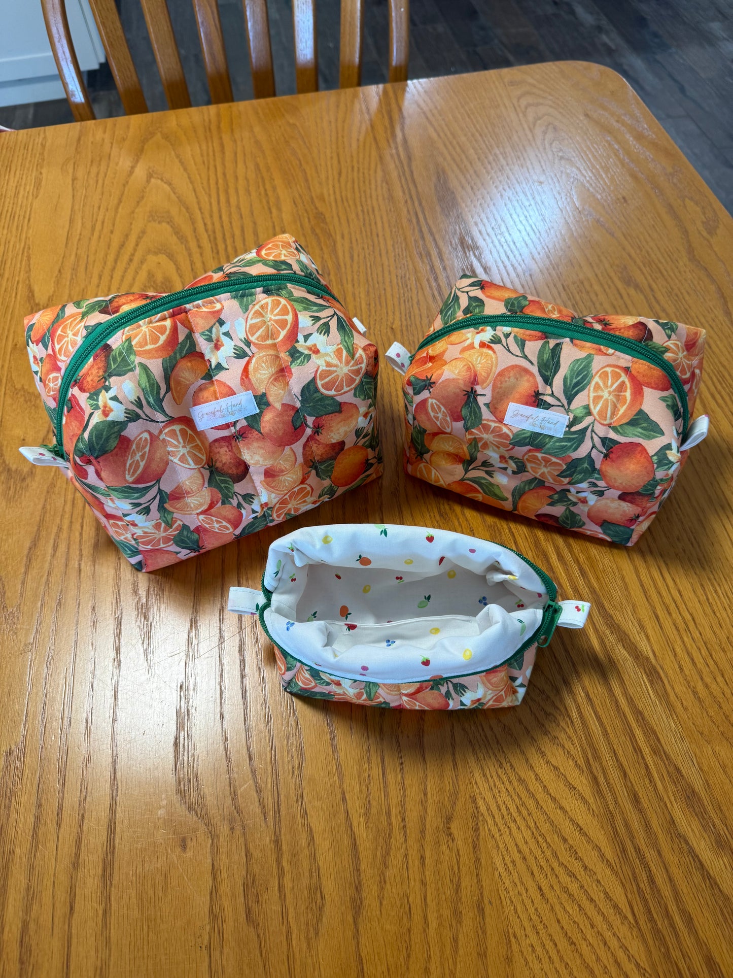 Orange Blossom Makeup Bag - Large