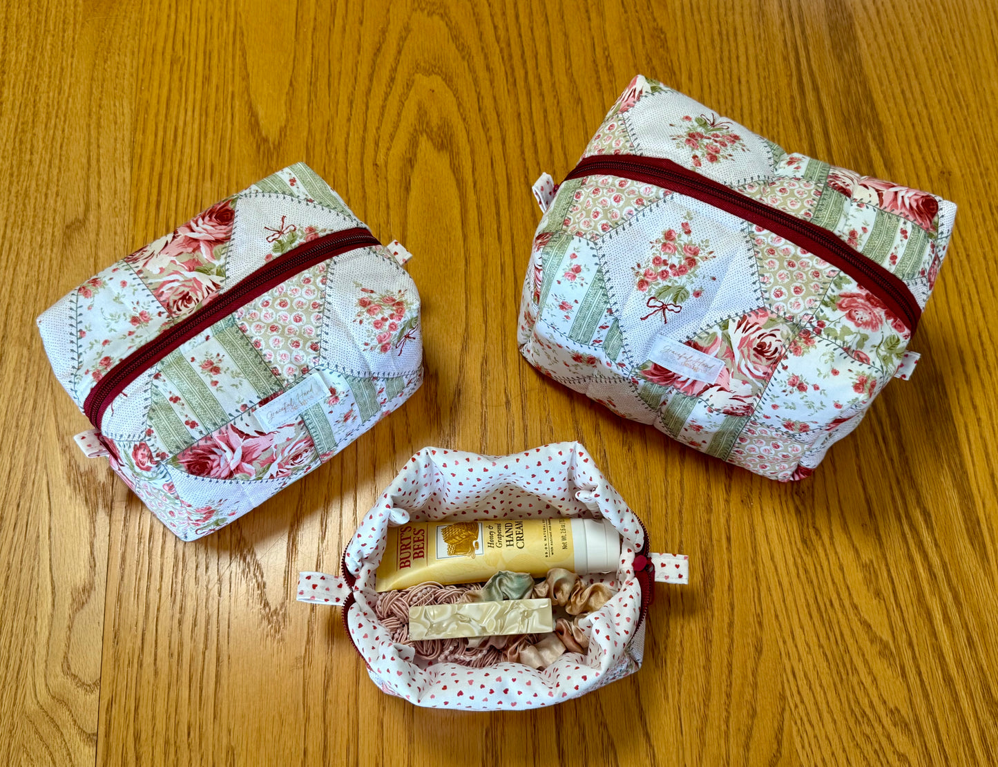 Rose Cottage Patchwork Makeup Bag - Large