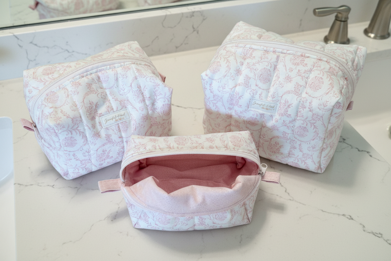 Blush Heirloom Makeup Bag - Large