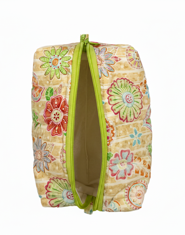 Rose Paisley Charm Makeup Bag