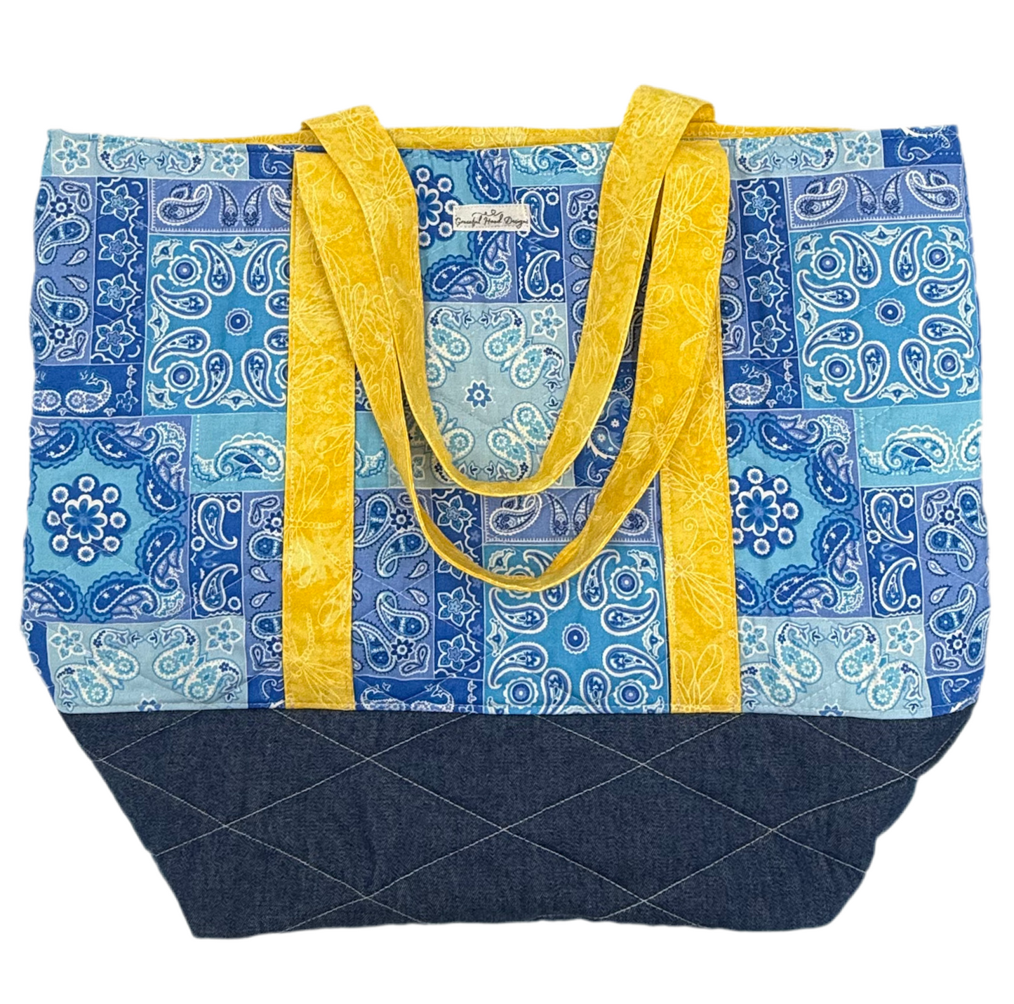 Blue Patchwork Tote - The Abigail Collection