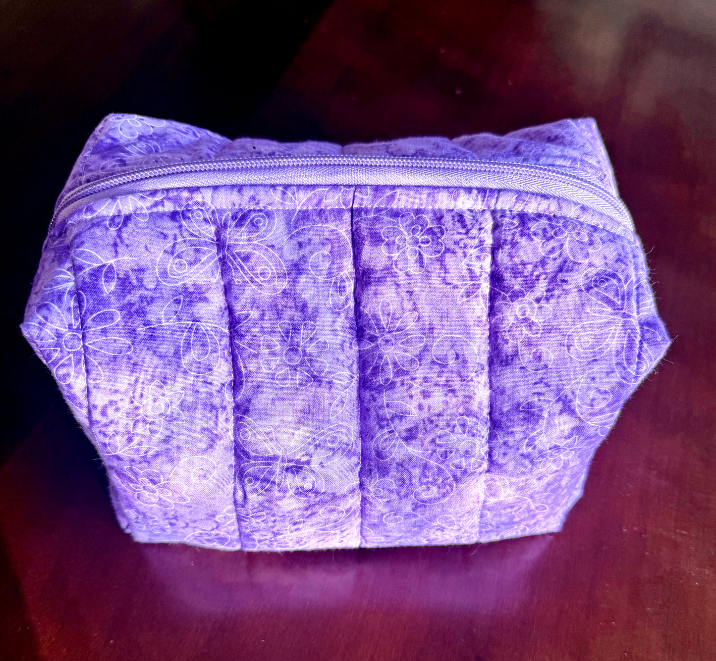 Lavender Lace Whisper Makeup Bag