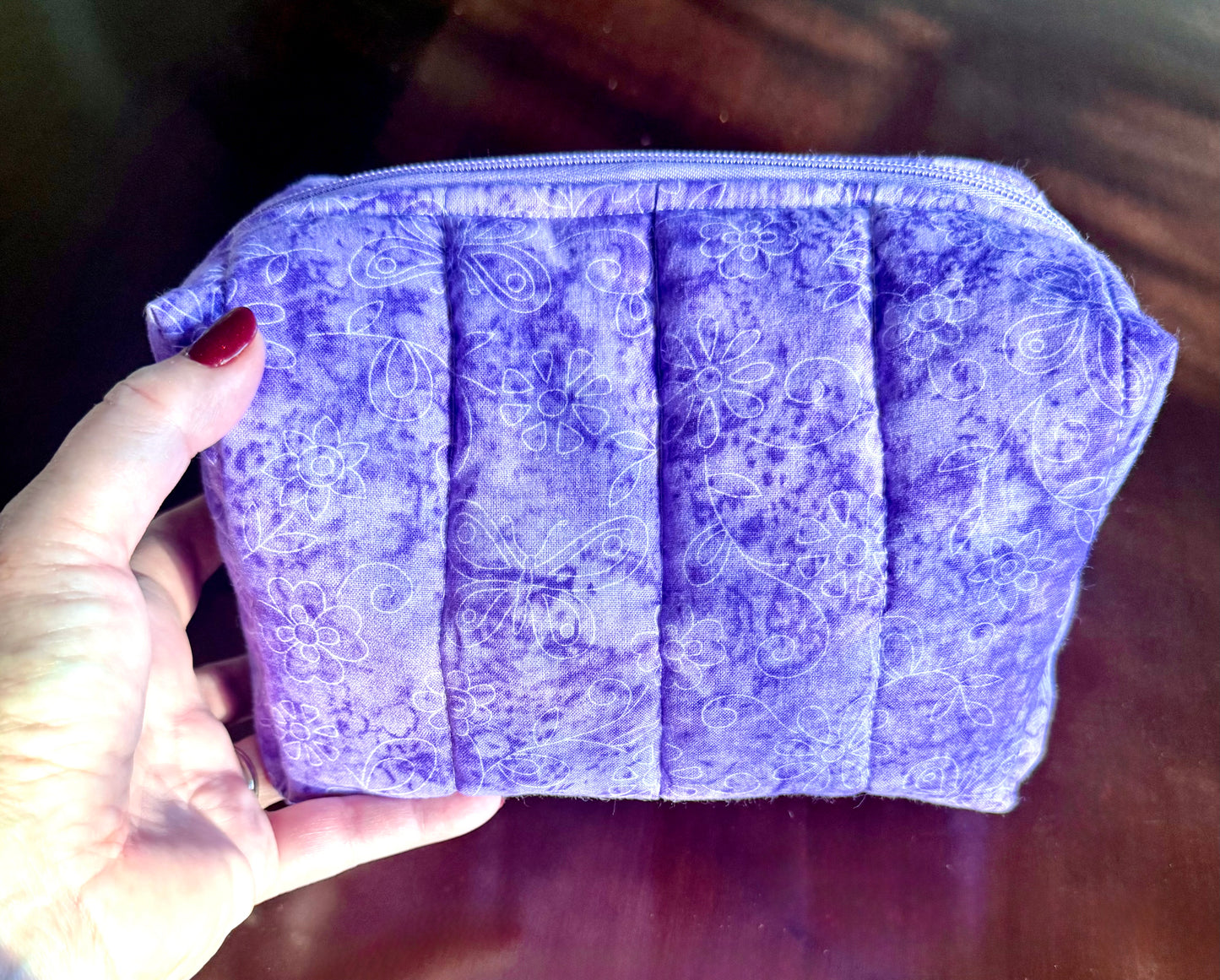Lavender Lace Whisper Makeup Bag