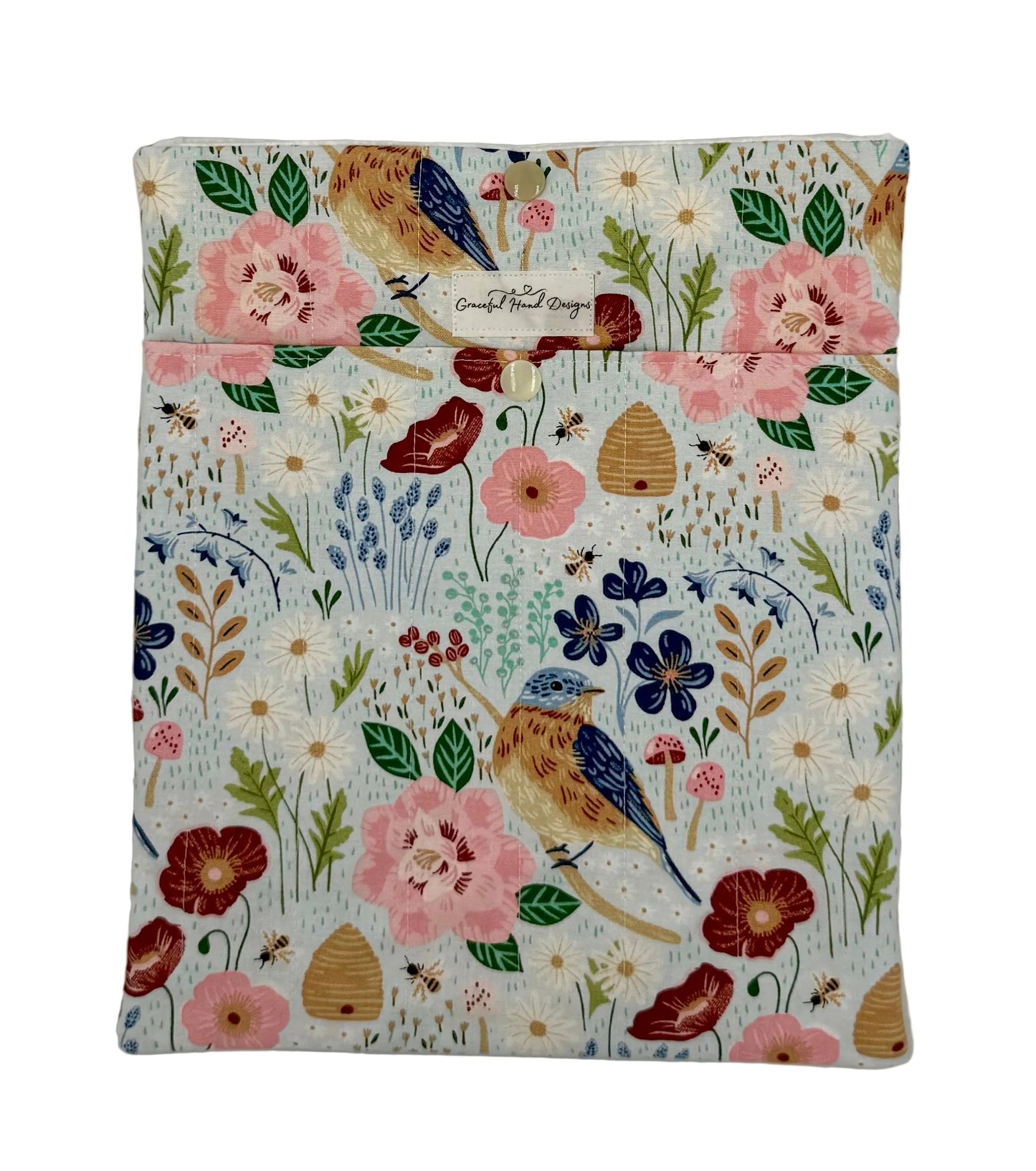 Garden Picnic Book Sleeve Large with Pocket