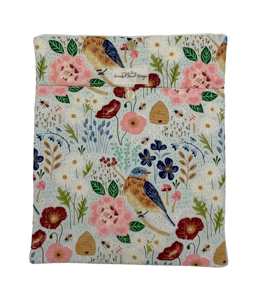 Garden Picnic Book Sleeve Large with Pocket