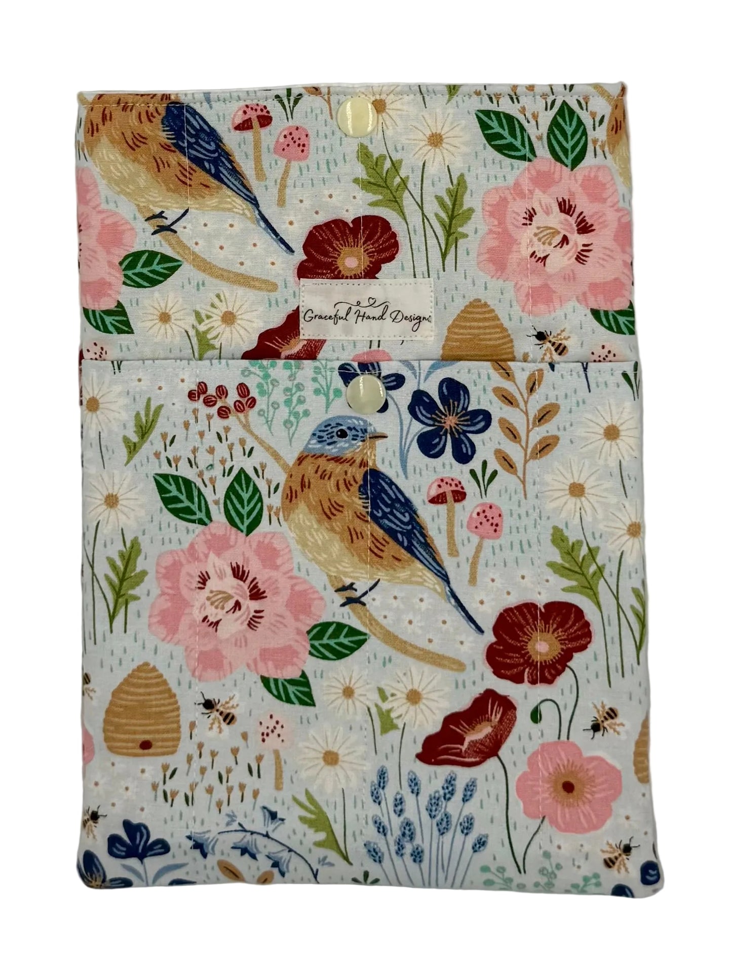 Garden Picnic Book Sleeve Medium with Pocket