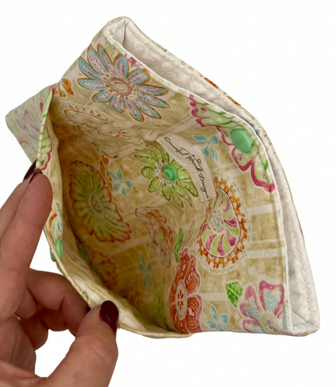 Rose Paisley Charm Book Sleeve Medium with Pocket