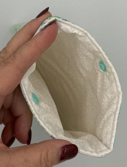 Aqua Bloom Reverie Book Sleeve Small with Pocket