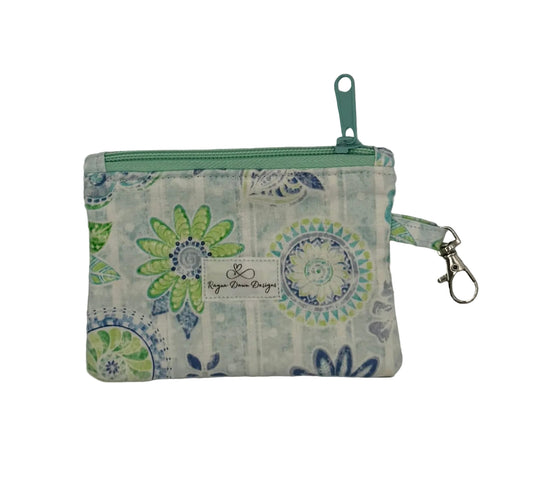 Aqua Bloom Reverie Keychain Wallet