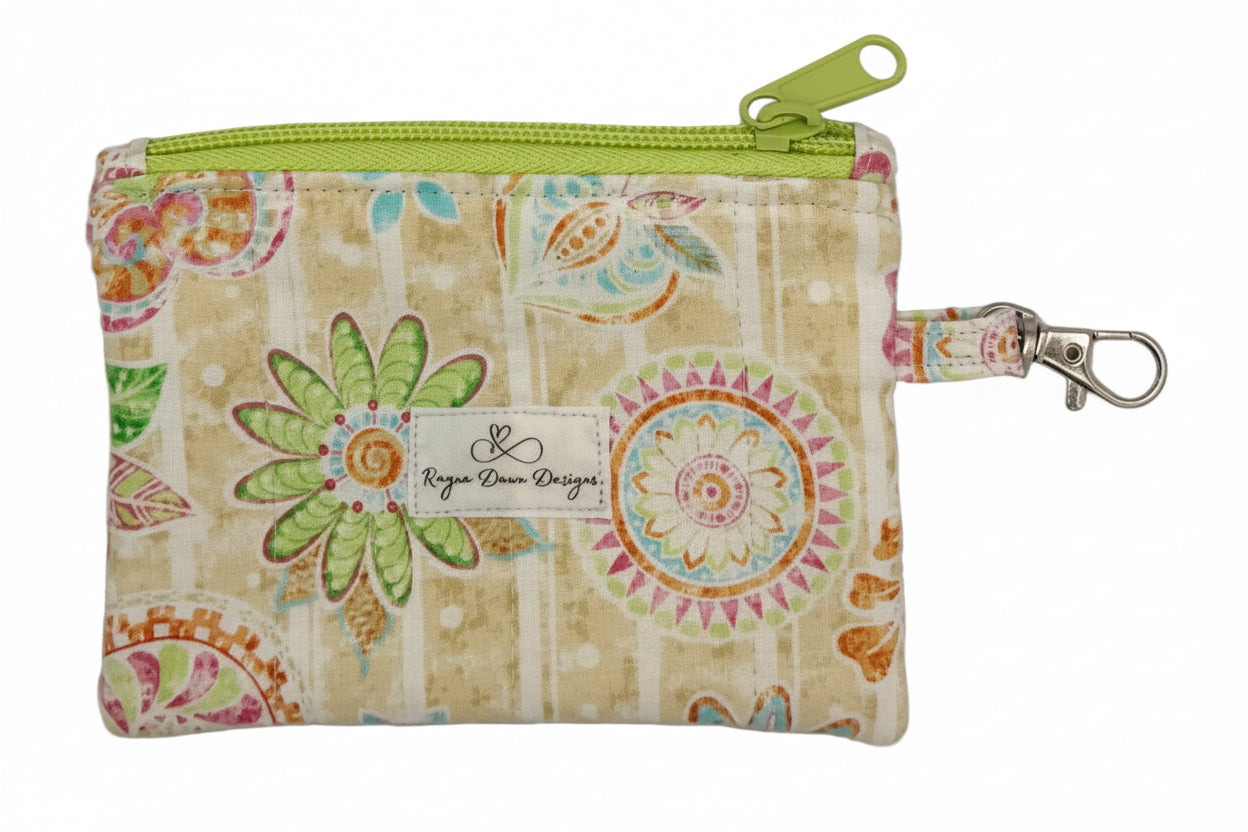 Rose Paisley Charm Keychain Wallet