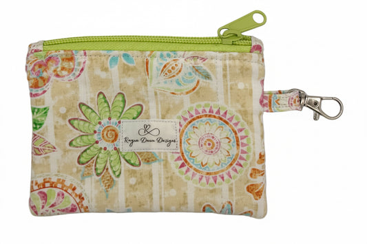 Rose Paisley Charm Keychain Wallet