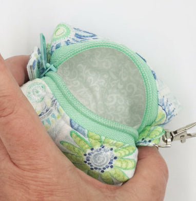 Aqua Bloom Keychain Pouch