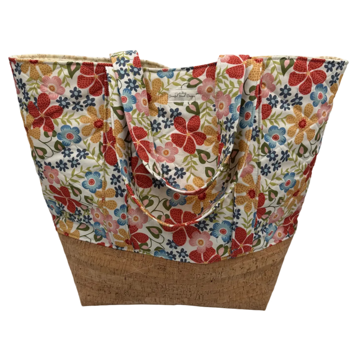Garden Party Tote with Cork - The Abigail Collection