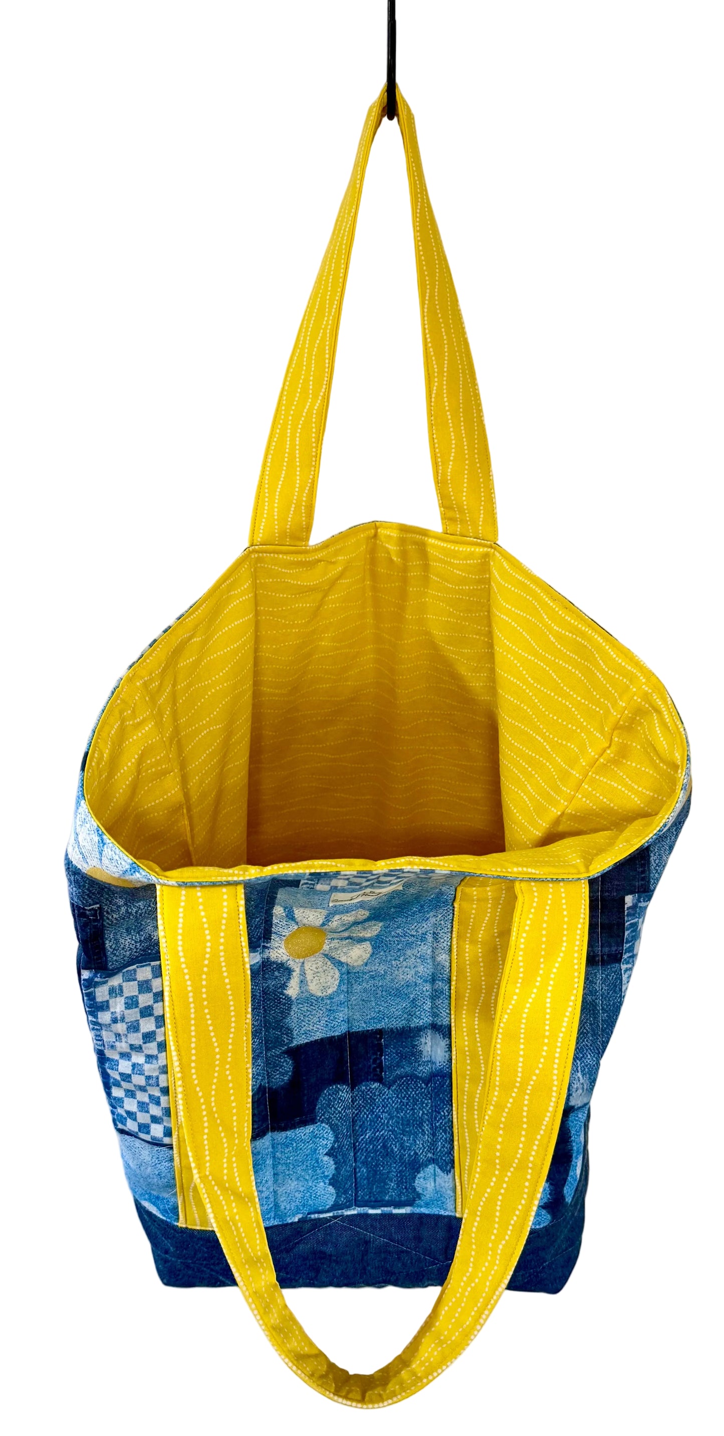 Denim Daisy Patch Tote Bag - The Abigail Collection