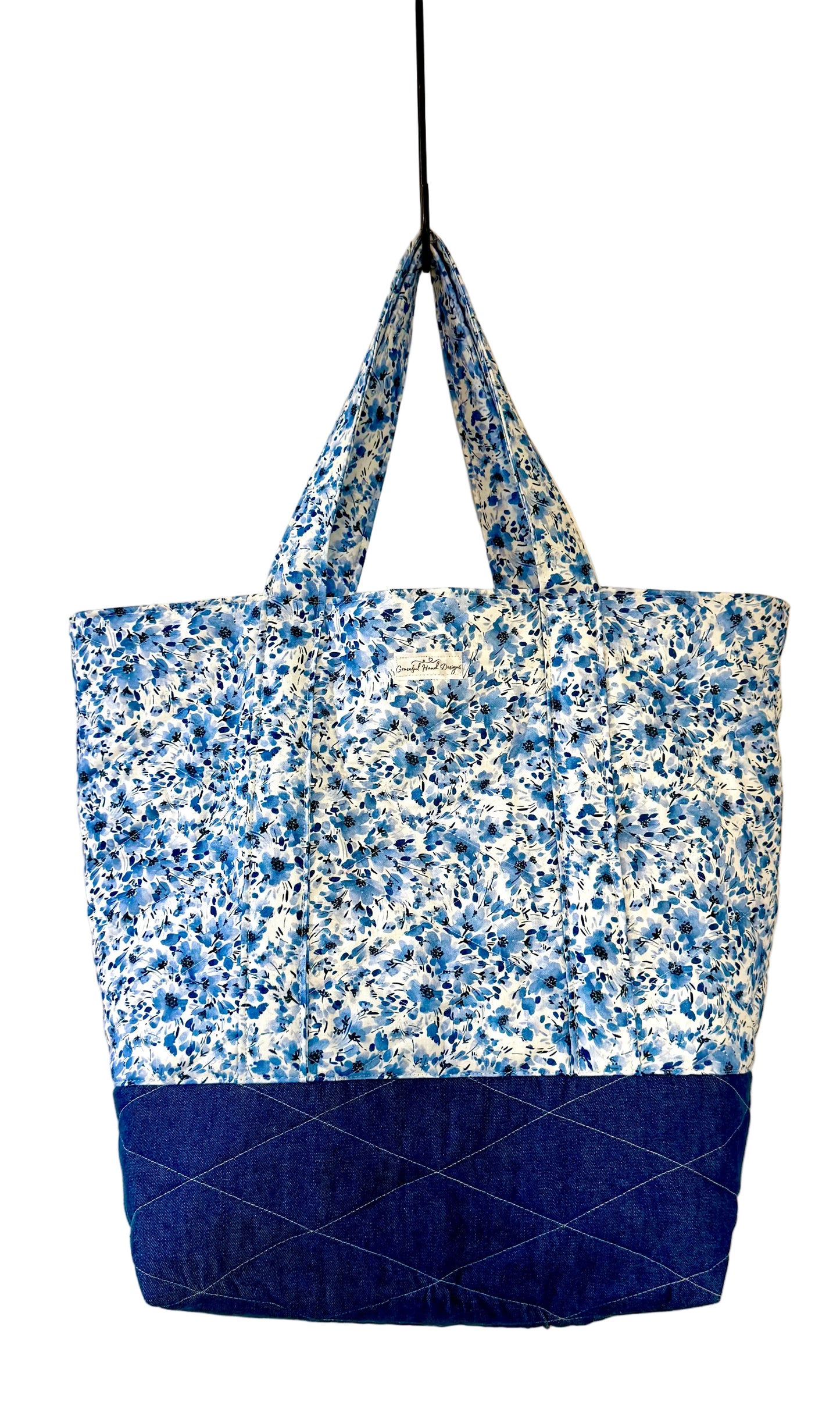 Blue Meadow Blossoms Tote Bag - The Abigail Collection