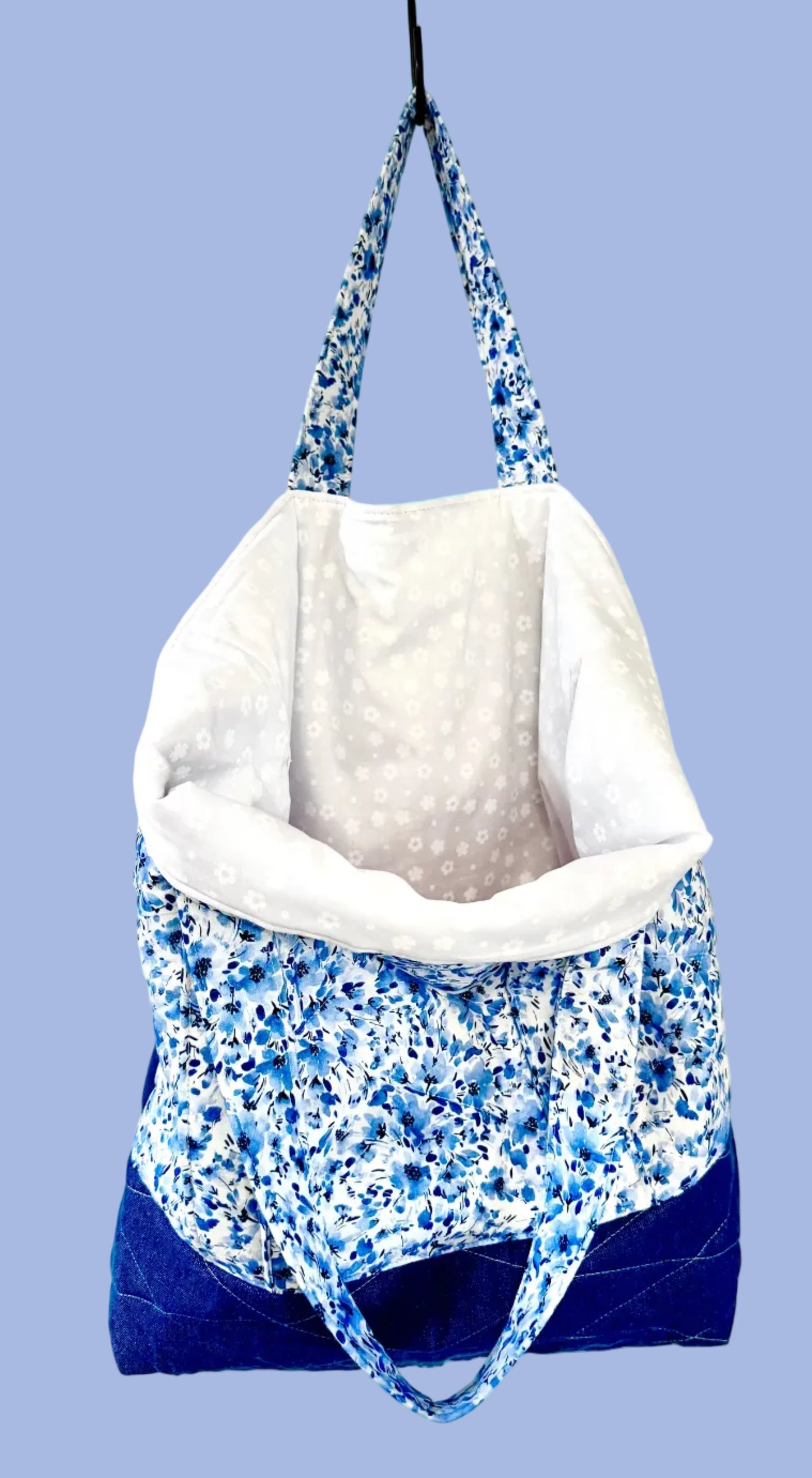 Blue Meadow Blossoms Tote Bag - The Abigail Collection