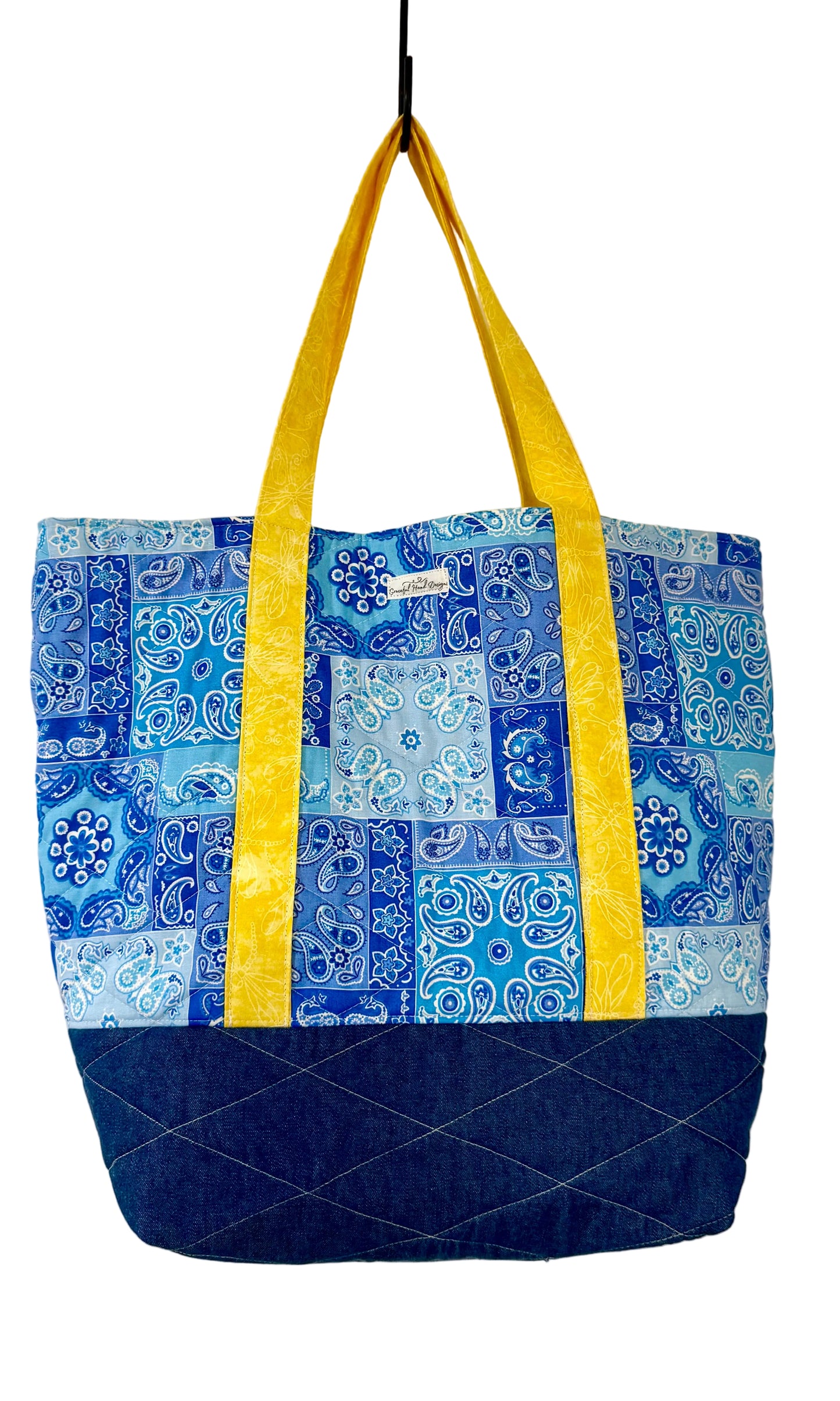 Blue Patchwork Tote - The Abigail Collection