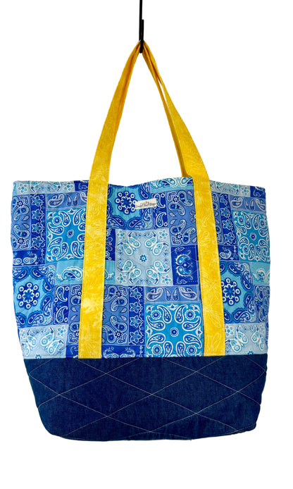 Blue Patchwork Tote - The Abigail Collection