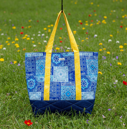 Blue Patchwork Tote - The Abigail Collection