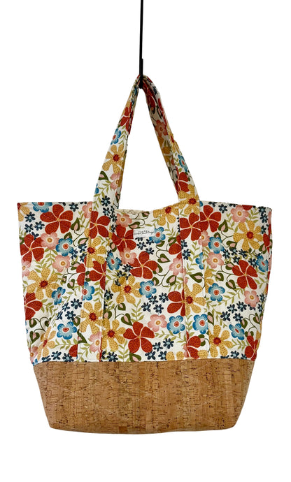 Garden Party Tote with Cork - The Abigail Collection