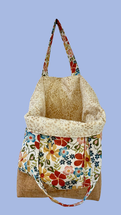 Garden Party Tote with Cork - The Abigail Collection