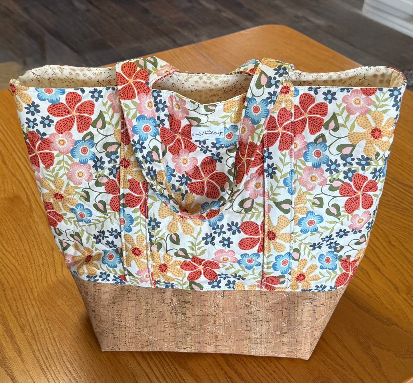 Garden Party Tote with Cork - The Abigail Collection